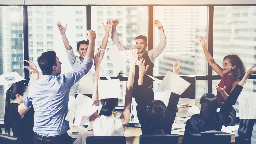 Group of people celebrating.